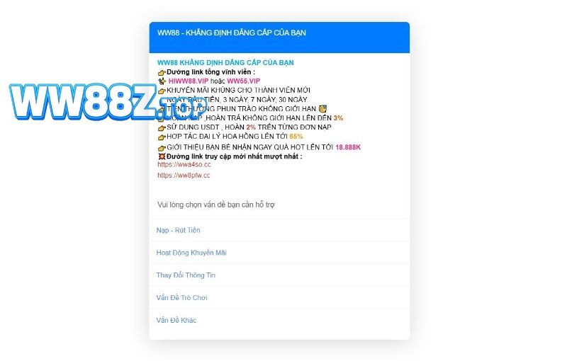 Kết nối với bộ phận CSKH WW88 qua chatbox nếu gặp phải vấn đề đơn giản