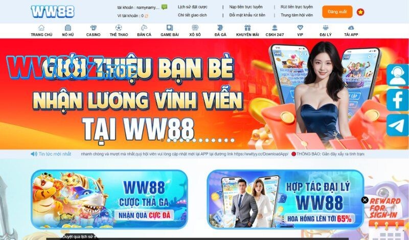 Nhà cái WW88 hoạt động trên thị trường cược trực tuyến từ khá lâu